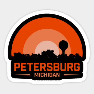 Petersburg, Michigan - Vintage Sunset Sticker